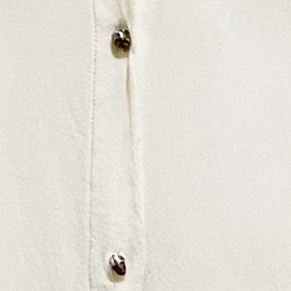 Zara Woman Mulberry Silk Button Down Blouse Vintage Skulls Off White Gold S - Picture 5 of 10